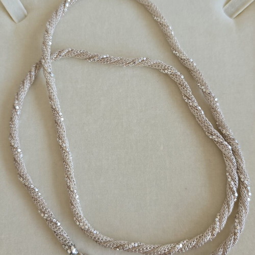 Vintage knitted and twisted silver 1000 necklace