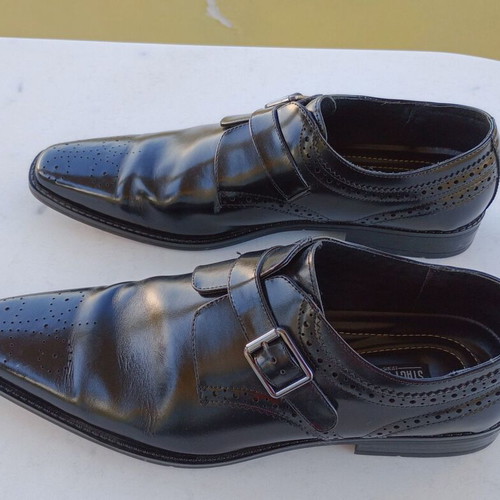 Stacy Adams men's casual strap shoes used, size 48, black
