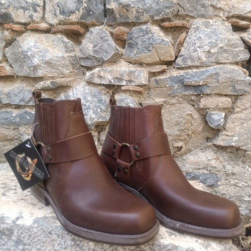 Vintage biker boots Commanchero Original brown new, leather