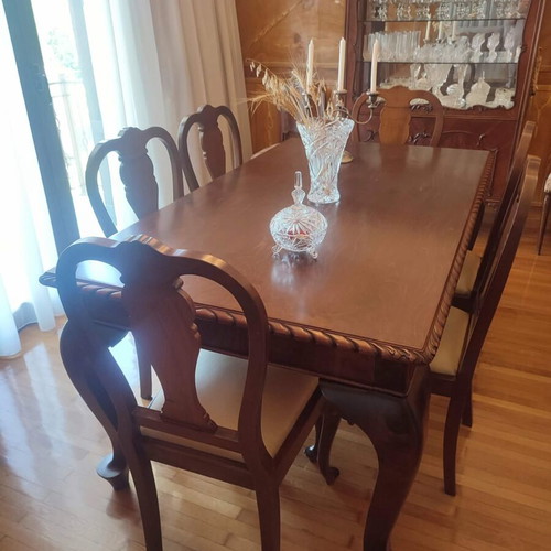 Vintage dining set with 6 chairs