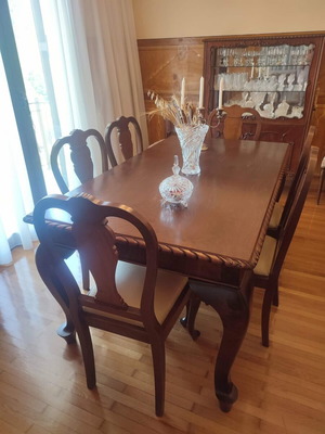 Vintage dining set with 6 chairs