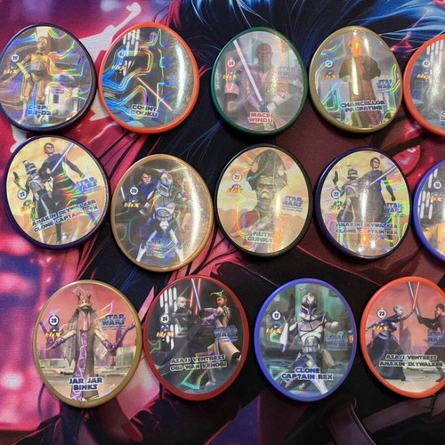 Star Wars The Clone Wars Blix Tazos holographic set, like new, 14 pcs