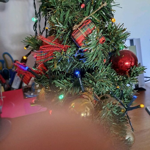 Christmas tree used with decorations and battery lights