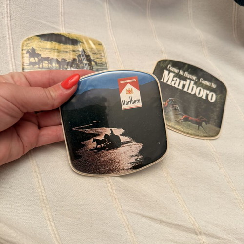 Marlboro vintage coasters set of 3 used