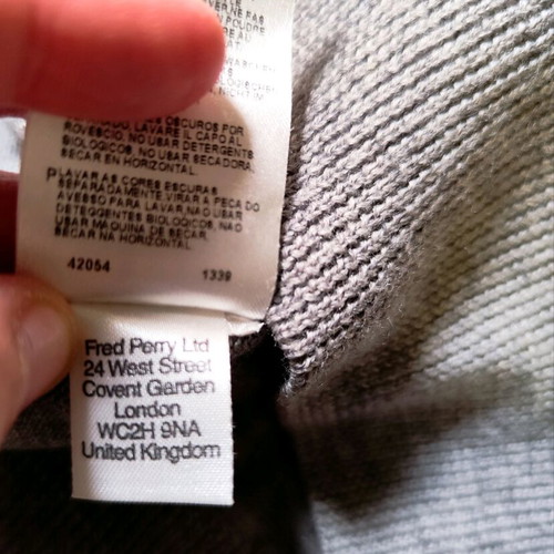 Fred Perry Small men's sweater used, gray, size S