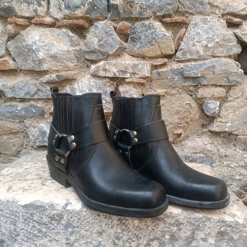 Vintage biker boots Commanchero Original new, black leather, size 40