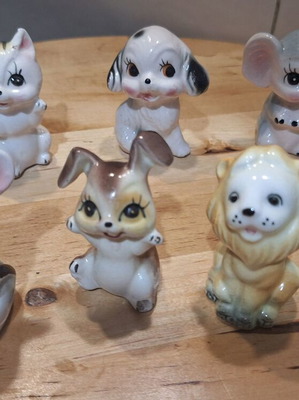 Vintage miniature animal figurines 7 pcs, bone China Japan, like new