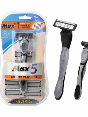 Ξυριστική μηχανή Max 5 με 5 λεπίδες και 8 ανταλλακτικά καινούργια