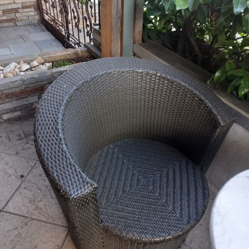 Outdoor armchairs like new with cushions for veranda or garden