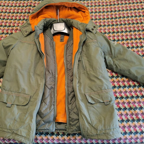 Prenatal kids jacket with hood and vest for boys 8 years like new, multicolor