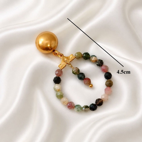 Handmade earrings with stainless steel clasp and tourmaline stones