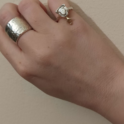 Silver-gold ring 925 & 375 size 53 new