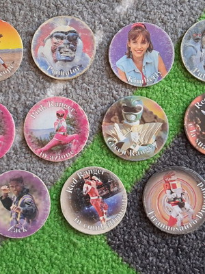 Saban Power Rangers Giochi Preziosi 1995 caps set, used, 11 pieces