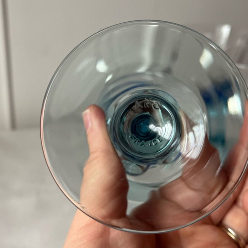 Vintage Arc France Reflet Marine Glasses set of 4 used