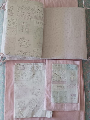 Nef Nef Crib Sheets and Bumper Set of 4 Like New for Girls