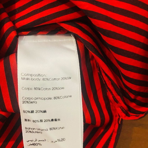 3-1 Fillip Lim shirt with unique back tie, like new, black and red