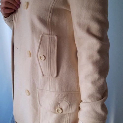 Mango white wool coat like new, size large