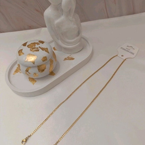 Steel gold chain new, 47 cm