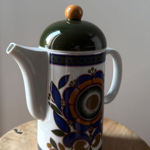 Schirnding Bavaria vintage coffee or tea pot, 1970s retro porcelain