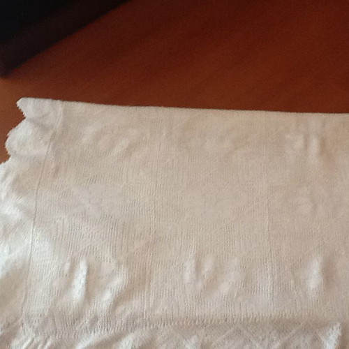 Handmade white cotton blanket 2.20m x 2.20m new