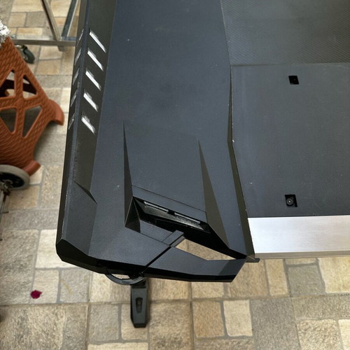 Gaming desk RGB used with cup holder and headphone stand