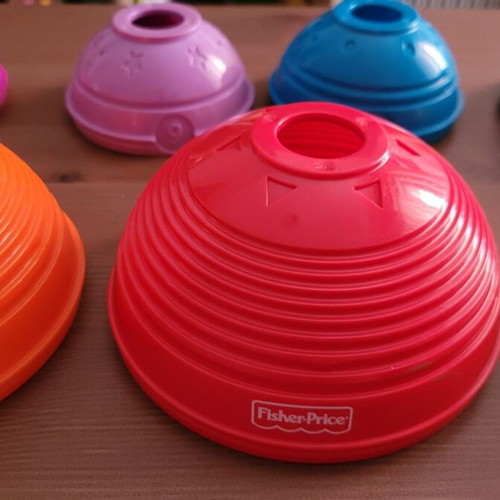 Fisher-Price Building Cups and Wooden Stacking Rocking Pyramid Safari like new