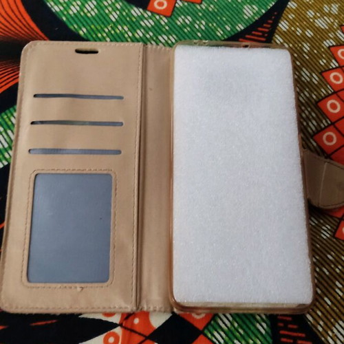 Pocox3 Pro phone case used, beige gold, card slots