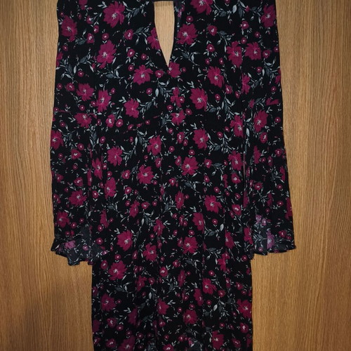 American Eagle Outfitters floral dress size S like new, black with fuchsia flowers