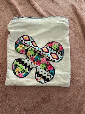 Toiletry bag with nice print and colorful floral lining new