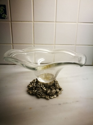 Κρυστάλλινη φοντανιέρα μεταχειρισμένη με βάση διακοσμημένη με φρούτα