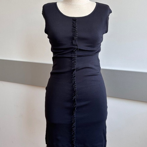 Marc Cain black ribbed cotton dress sport series like new, slim fit