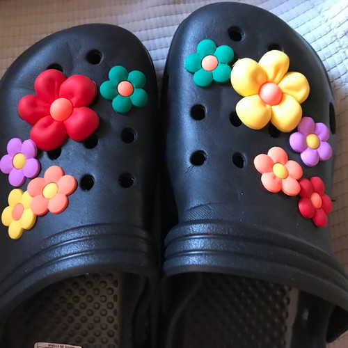 Clogs black size 40-41 new with decorative charms