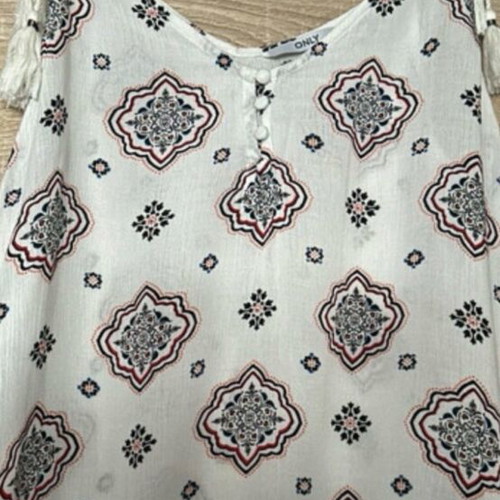 Top with lace and cords Only size 36 like new, white
