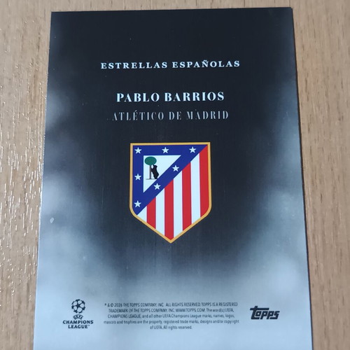 Topps Simplicidad UEFA Champions League 2026 Pablo Barrios card