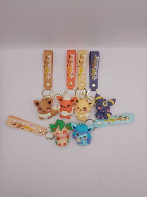 3D Pokémon Eevee & Eeveelutions keychains, set of 6