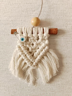Macrame decoration new, handmade with cinnamon and evil eye