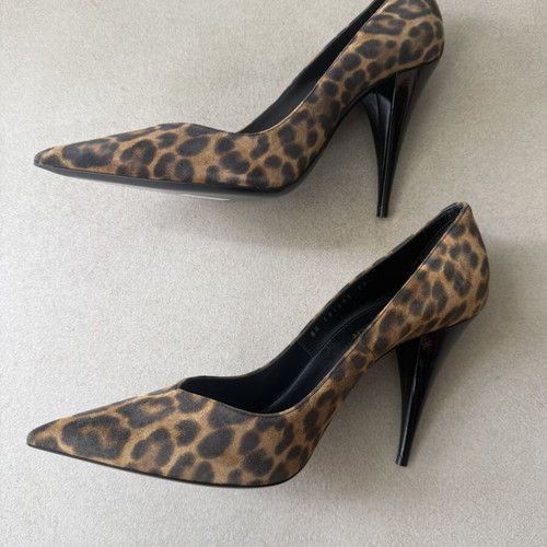 Saint Laurent Kiki Leopard Suede Pumps New