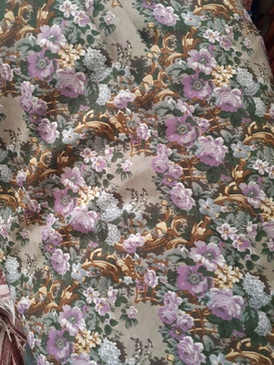 Vintage fabric piece for clothing, approx. 1.15 x 3.30 meters, polyester