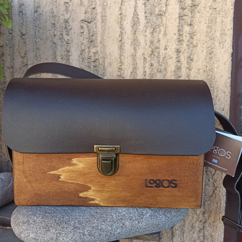 Logos Craftware wooden handmade bag with eco leather