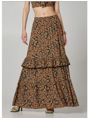 Lynne set skirt 36 and top 38 like new, brown multicolor