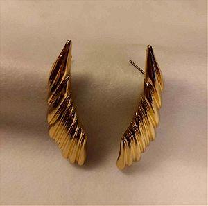 Σκουλαρίκια σε σχήμα φτερών σε χρυσό χρώμα