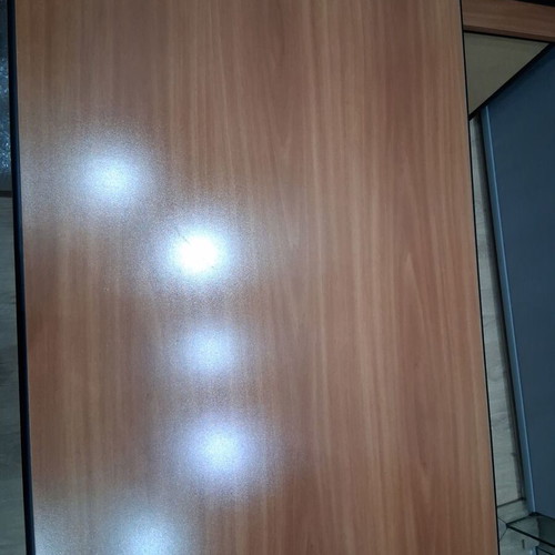 Professional cherry desk with protective glass and hanging drawer like new