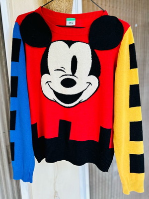 Benetton x Disney Mickey Mouse wool sweater like new, multicolor, size S