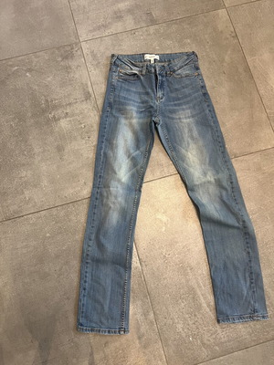 Mango women's jeans size 36 like new, blue with orange details