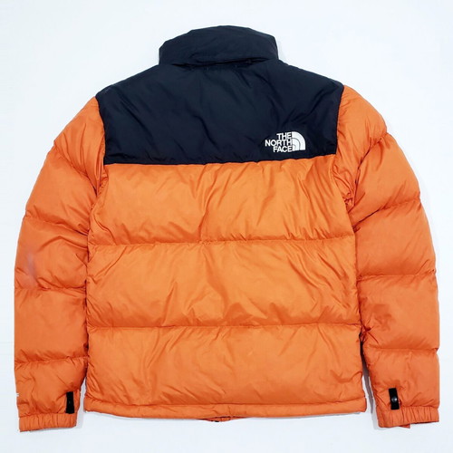 The North Face Nuptse 1996 Down Puffer jacket, men's XS-S, black and orange