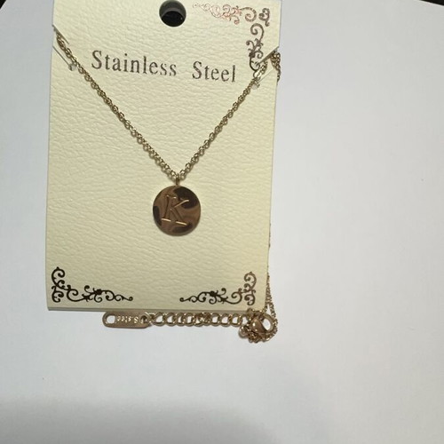 Necklace with initial K, gold color