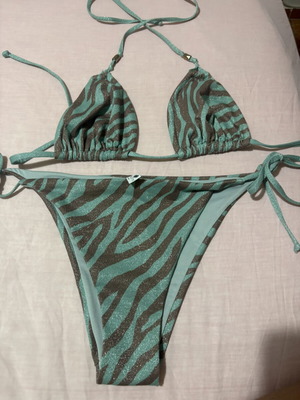Bluepoint bikini swimsuit like new, turquoise and beige, size 40