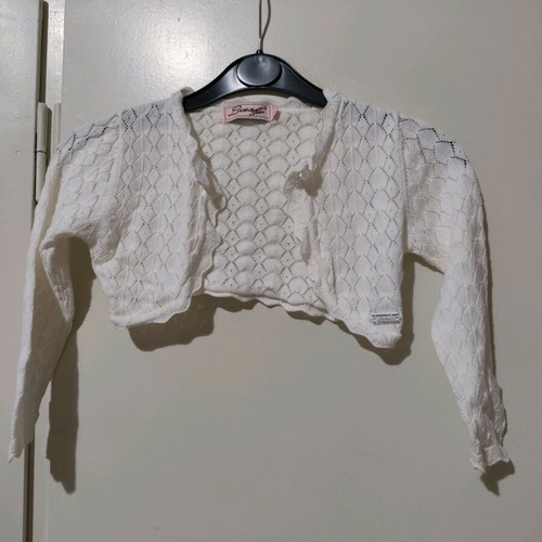White knitted bolero Last Star size 6 like new