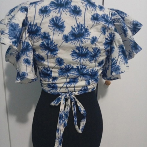 Zara μπλούζα μέγεθος M, άσπρη και μπλε