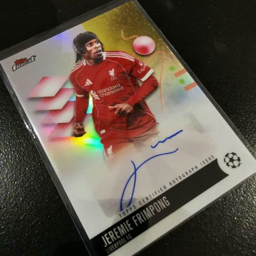 Jeremie Frimpong BA-JF Topps Finest UEFA Club Competitions 2025/26 certified autograph card Liverpool FC
